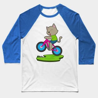 Cat Bicycle Baseball T-Shirt
